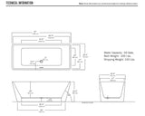 White GRETA 67 Freestanding Bathtub with Chrome Trim