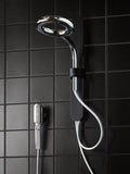 Moen NEBIA Matte Black/Chrome One-Function 7.9 Diameter Spray Head Rainshower With Handshower