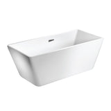 White GRETA 67 Freestanding Bathtub with Chrome Trim
