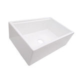 30 White Fireclay Single Bowl Farmhouse Sink with Accessories