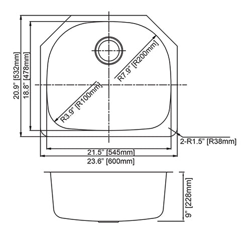 Undermount Single Bowl D SS Kitchen Sink