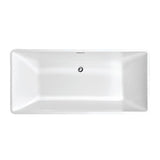 White GRETA 67 Freestanding Bathtub with Chrome Trim