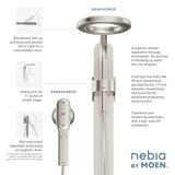 Moen NEBIA Spot Resist Brushed Nickel One-Function 7.9 Diameter Spray Head Rainshower W/ Handshower