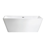White GRETA 67 Freestanding Bathtub with Chrome Trim