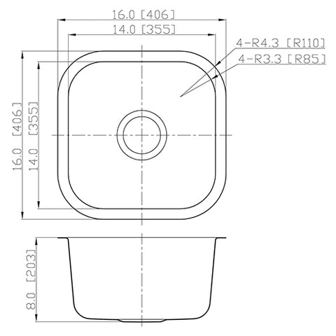 Bar/Prep Undermount SS Steel