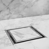 VEIL 5-3/4 Square (Tile-In) Shower Drain - Satin Chrome Trim