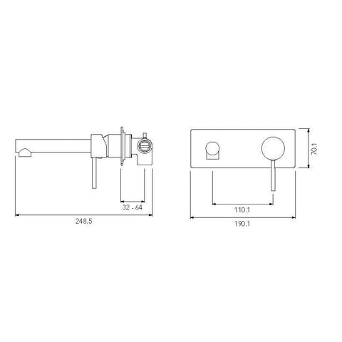 American Standard Chrome ZEN Wallmount Faucet