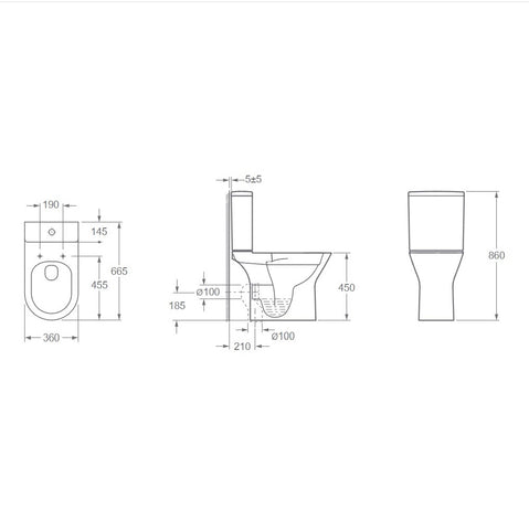 IVAN White COMFORT HEIGHT COMBO with Slo Close Seat