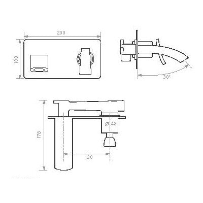 TISZA Chrome Wallmount Vessel Faucet