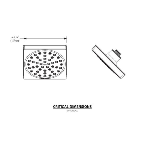 Moen 90° Chrome One-Function 6 Diameter Spray Head ECO-PERFORMANCE Rainshower