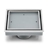 VEIL 5-3/4 Square (Tile-In) Shower Drain - Satin Chrome Trim