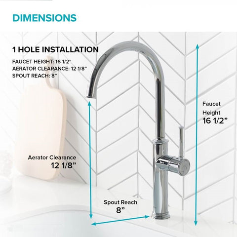 SELLETTE Chrome Single Handle Kitchen Faucet