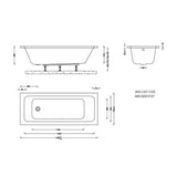White QUADRO Bathtub 1700 X 700