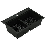 Moen® Host™ 33 Matte Black Granite Dual Mount Double Bowl Sink