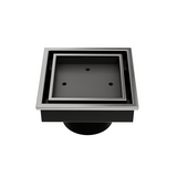 VEIL 5-3/4 Square (Tile-In) Shower Drain - Matt Black Trim
