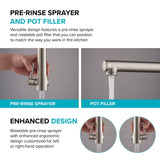 Kraus ARTEC PRO Commercial Style Pre-Rinse Kitchen Faucet in Spot Free Stainless Steel