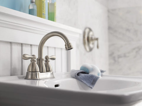 Moen CALDWELL Spot Resist Brushed Nickel Two-Handle High Arc Bathroom Faucet