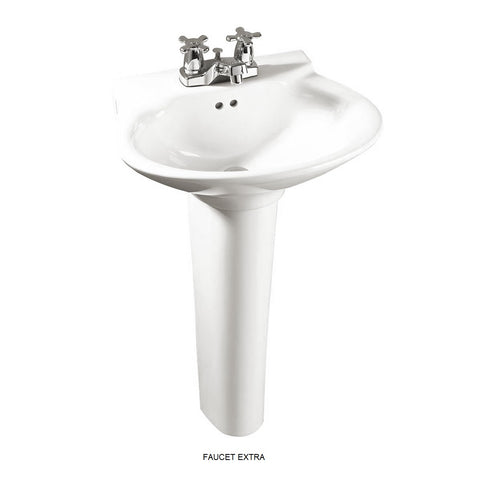 White AVANTI Pedestal Basin COMBO