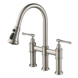 ALLYN  Spot Free Stainless Steel Bridge Kitchen Faucet