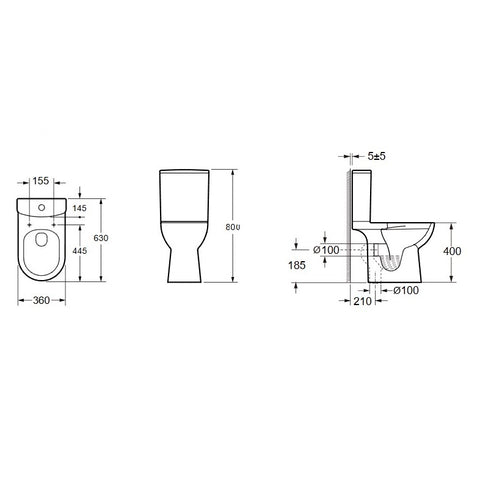 IVAN White Regular Height COMBO with Slo Close Seat