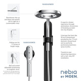 Moen NEBIA Matte Black/Chrome One-Function 7.9" Diameter Spray Head Rainshower With Handshower