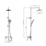 RAVINE BRUSHED BRASS  Cool Touch Thermostatic Shower Set With overhead shower and Multifunction  Handset