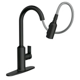 Moen 87270BL MEENA Matt Black One-Handle High Arc Pulldown Kitchen Faucet