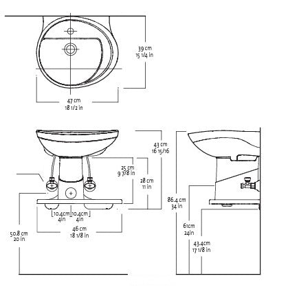 White HAPPY Wall Hung Basin COMBO