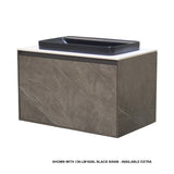 Arco 800mm Single Drawer Cabinet in Grey Marble with Quartz Top