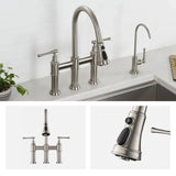 ALLYN  Spot Free Stainless Steel Bridge Kitchen Faucet