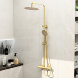 RAVINE BRUSHED BRASS  Cool Touch Thermostatic Shower Set With overhead shower and Multifunction  Handset
