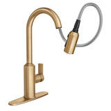 Moen 87270BZG MEENA Bronzed Gold One-Handle High Arc Pulldown Kitchen Faucet