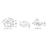 White Corner Basin - D440 x W400 x H160