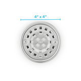 RIA 4" ROUND Shower Drain - Satin Chrome