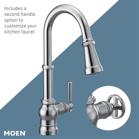 Moen PATERSON Chrome Interchangeable One-Handle High Arc Pulldown Kitchen Faucet