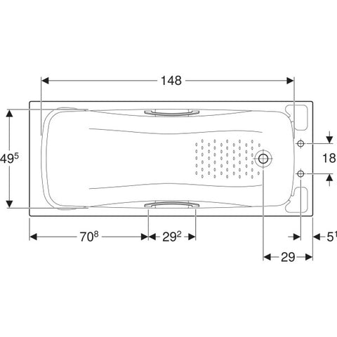 Twyford Avon Bathtub W/Handles