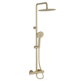 RAVINE BRUSHED BRASS  Cool Touch Thermostatic Shower Set With overhead shower and Multifunction  Handset