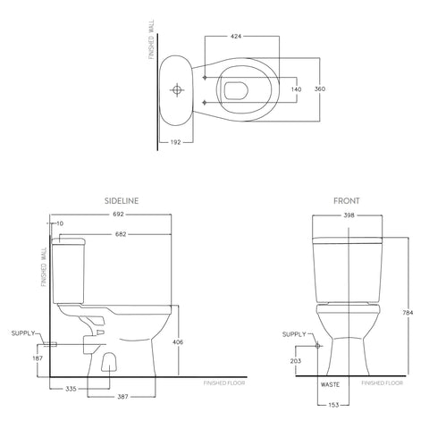White AQUAFLUSH P-TRAP Combo Toilet
