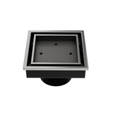 VEIL 5-3/4" Square (Tile-In) Shower Drain - Matt Black Trim