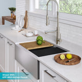 KORE Workstation 30" Apron Front 16 Gauge Stainless Steel Single Bowl Kitchen Sink - FLAT FRONT