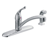 CHATEAU Chrome One-Handle Low Arc Kitchen Faucet with Spray