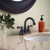 CALDWELL Mediterranean Bronze Two-Handle High Arc Bathroom Faucet
