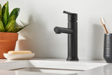 ARYLS Matte Black One-Handle Low Arc Low Profile Bathroom Faucet