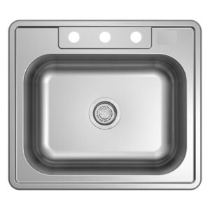 Single Bowl Stainless Steel Kitchen Sink - Top Mount