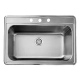 Large Single Bowl Stainless Steel Sink - Top Mount