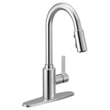 GENTA Chrome One-Handle High Arc Pulldown Kitchen Faucet