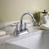 CALDWELL Chrome Two-Handle High Arc Bathroom Faucet