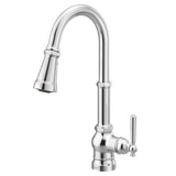 PATERSON Chrome Interchangeable One-Handle High Arc Pulldown Kitchen Faucet
